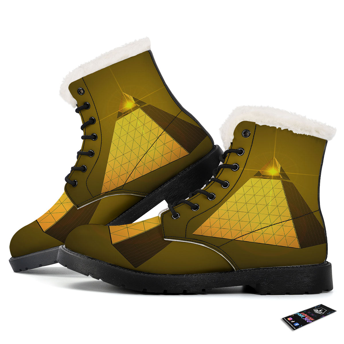 Pyramid Golden Print Winter Boots-grizzshop