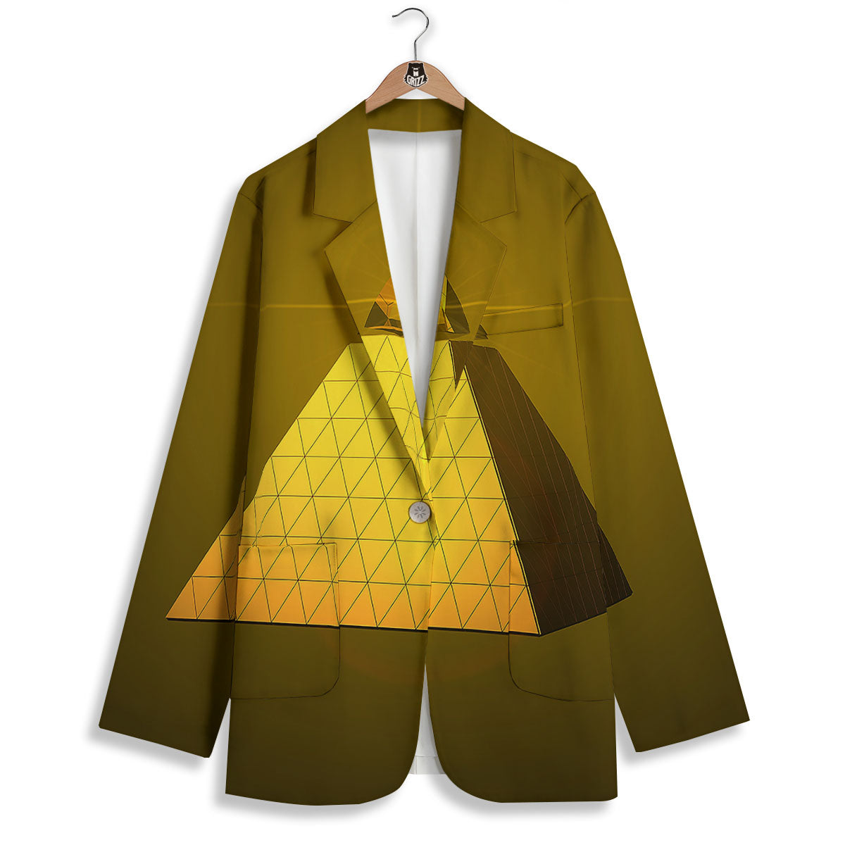 Pyramid Golden Print Women's Blazer-grizzshop