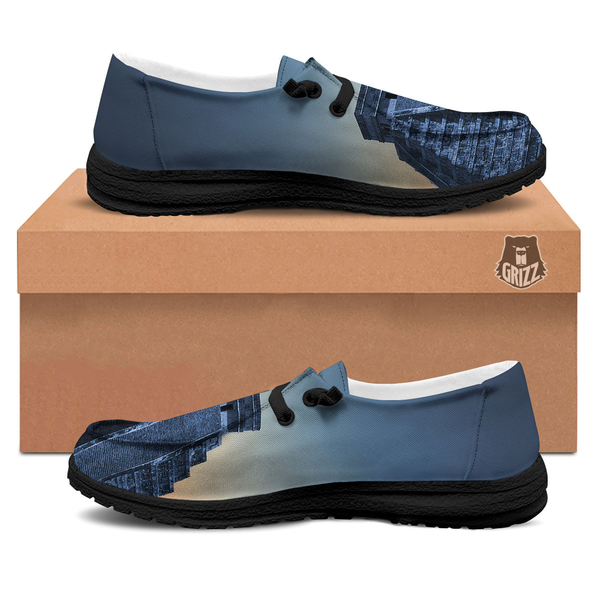 Pyramid Mayan Print Black Loafers-grizzshop