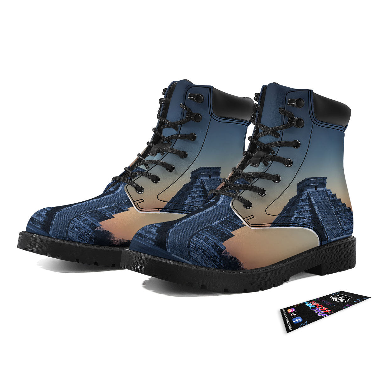 Pyramid Mayan Print Boots-grizzshop