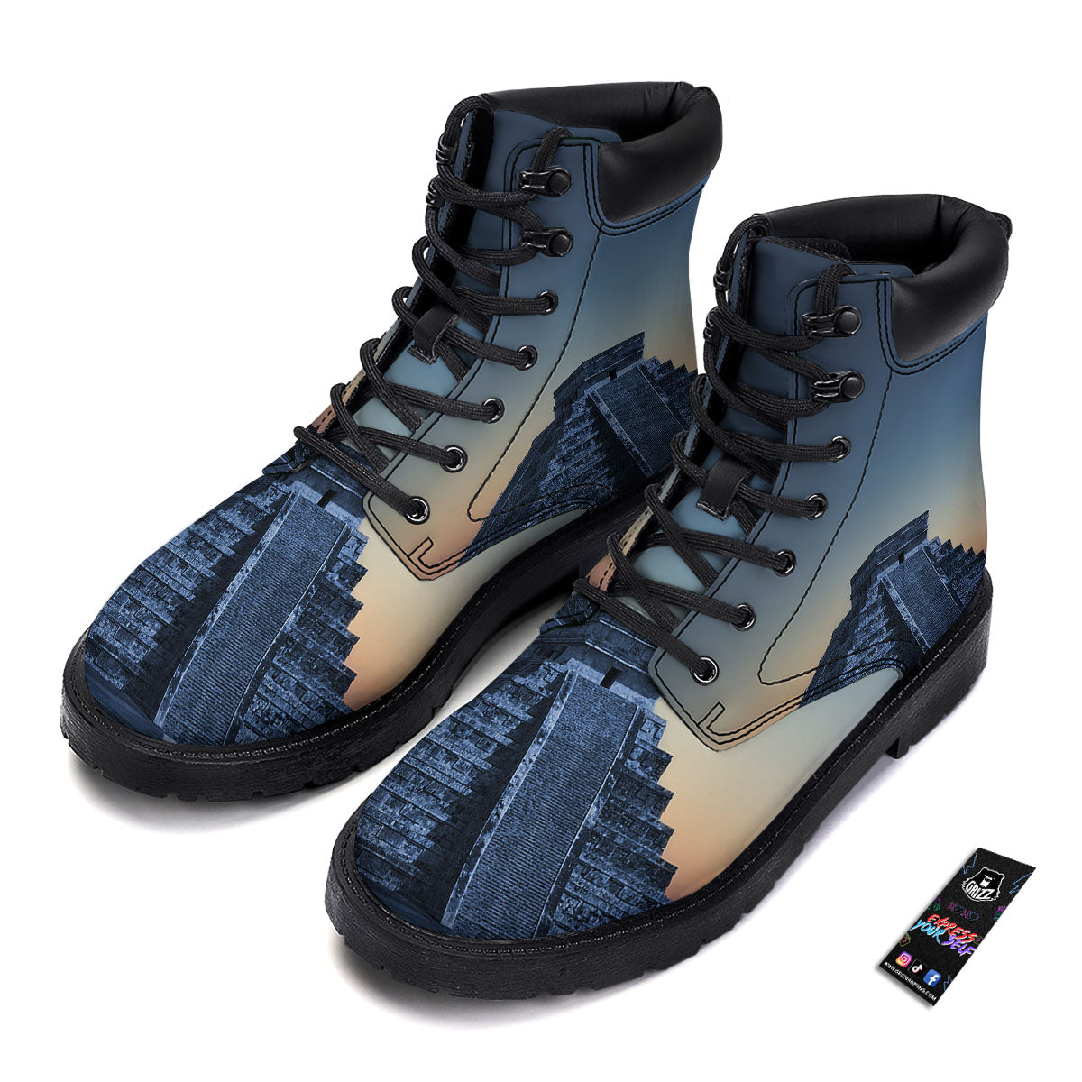 Pyramid Mayan Print Boots-grizzshop
