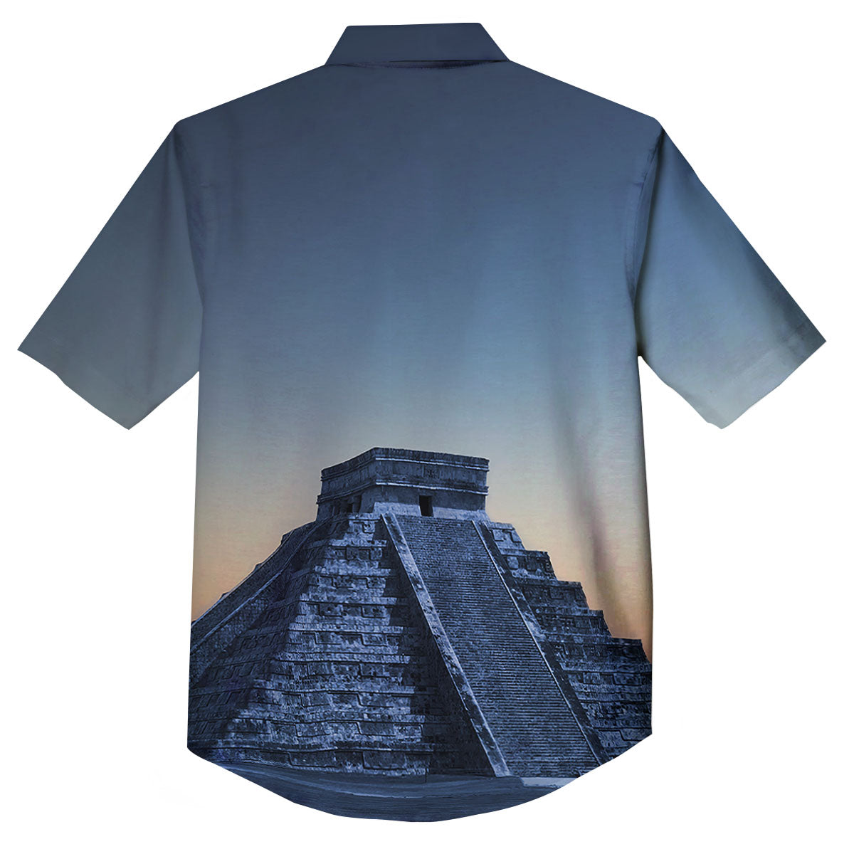 Pyramid Mayan Print Button Up Shirt-grizzshop