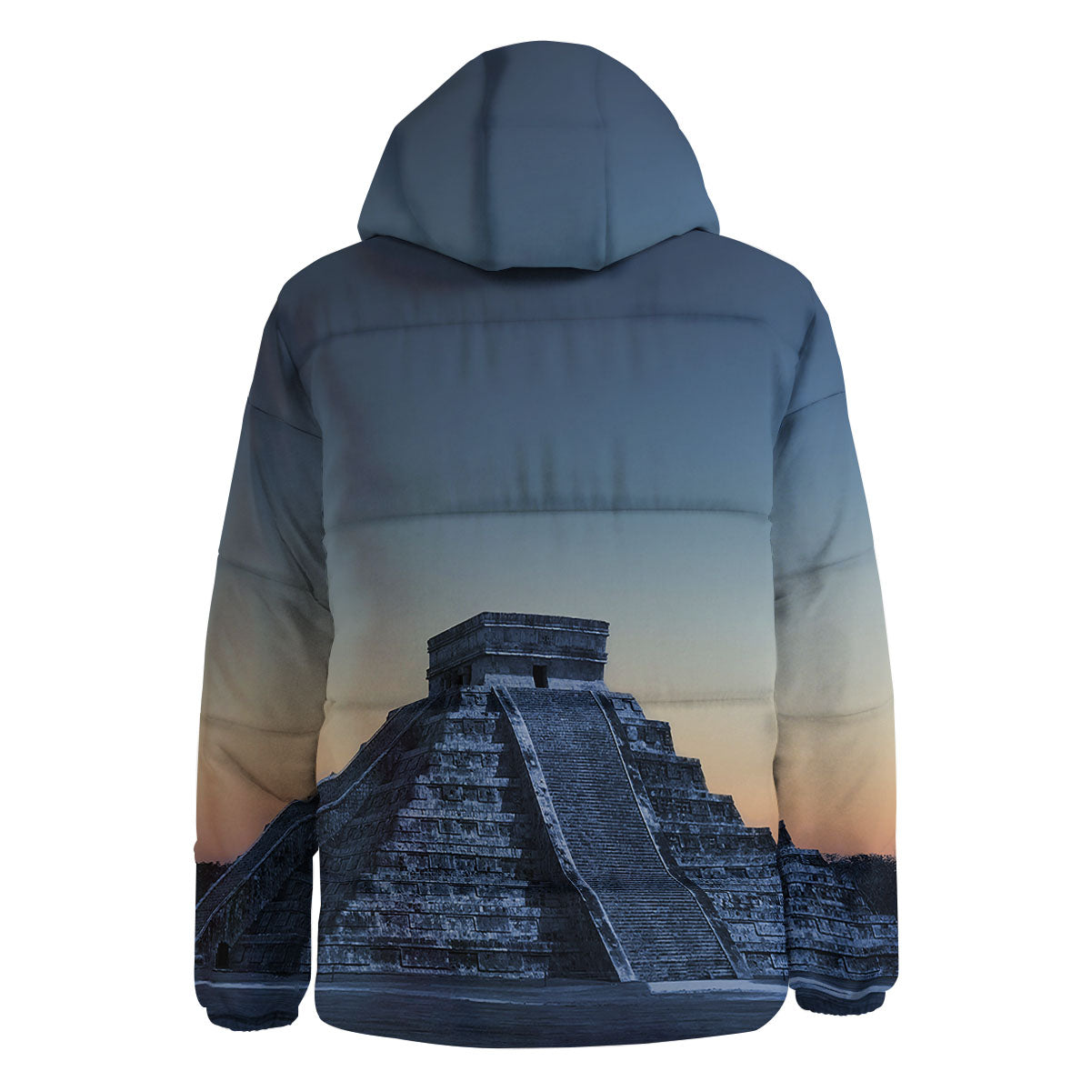 Pyramid Mayan Print Down Jacket-grizzshop