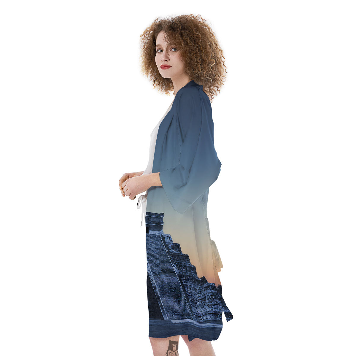 Pyramid Mayan Print Kimono-grizzshop