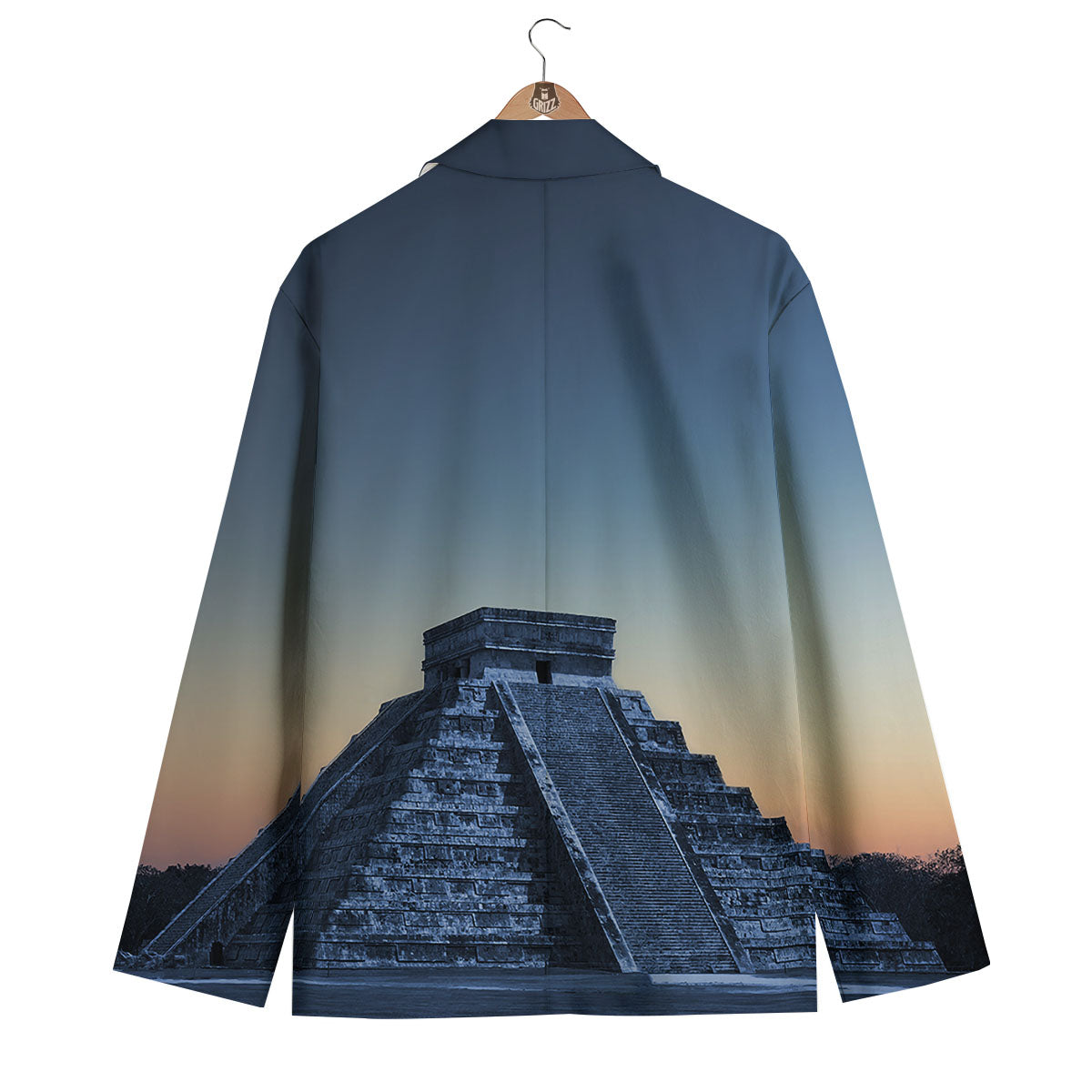 Pyramid Mayan Print Men's Blazer-grizzshop