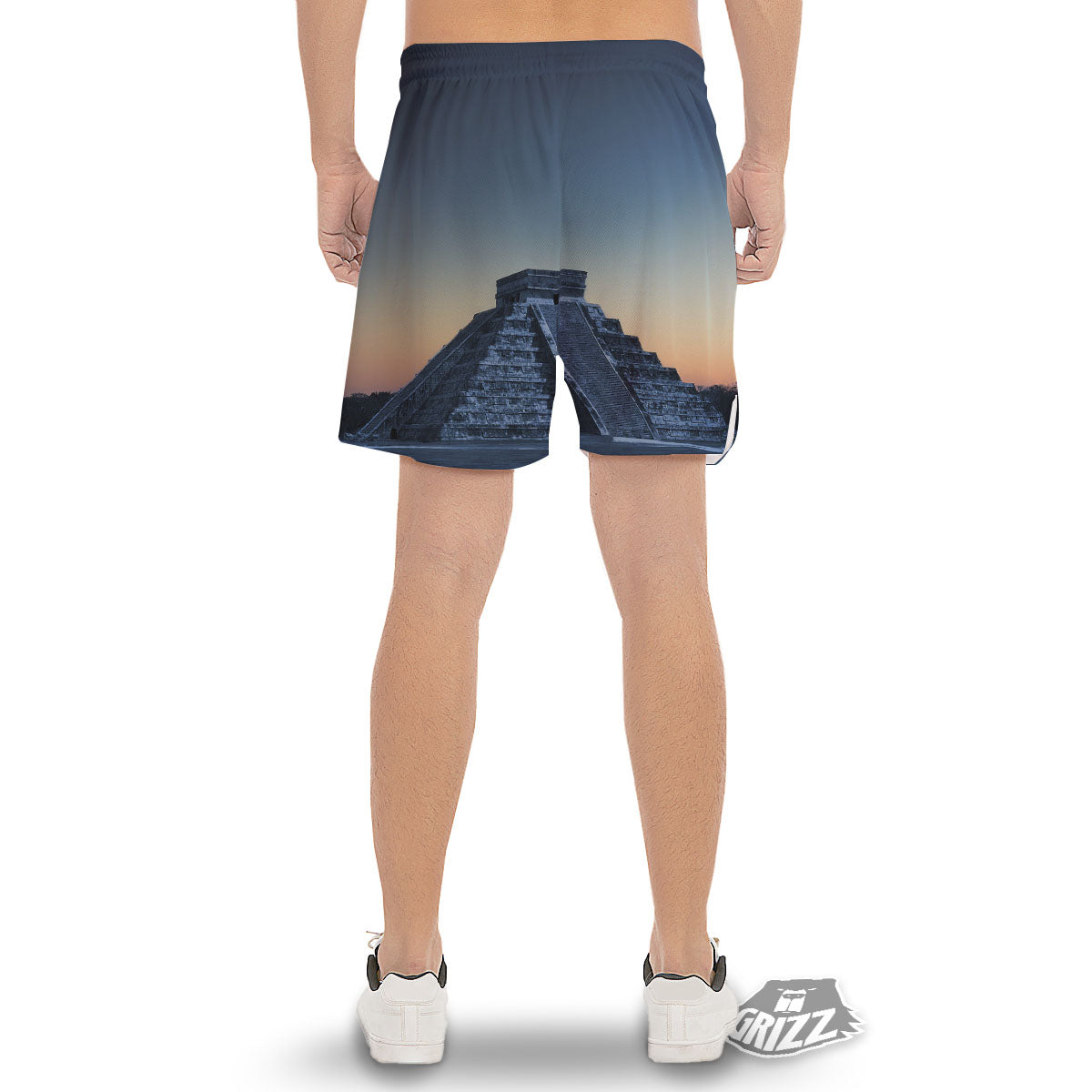 Pyramid Mayan Print Men's Gym Shorts-grizzshop