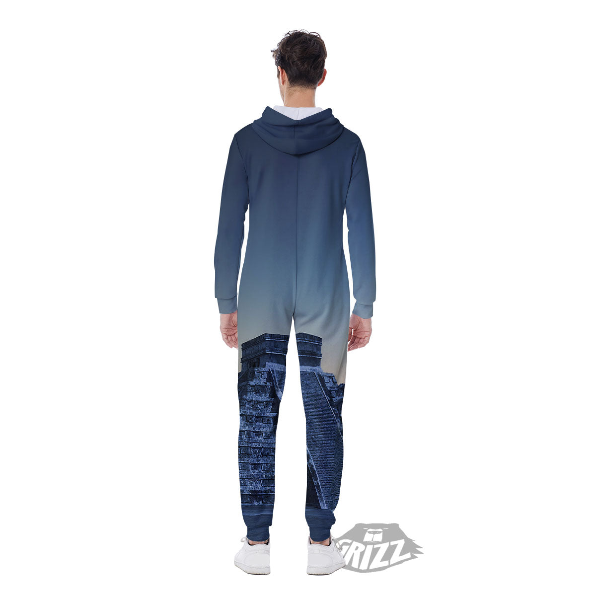 Pyramid Mayan Print Men's Jumpsuit-grizzshop