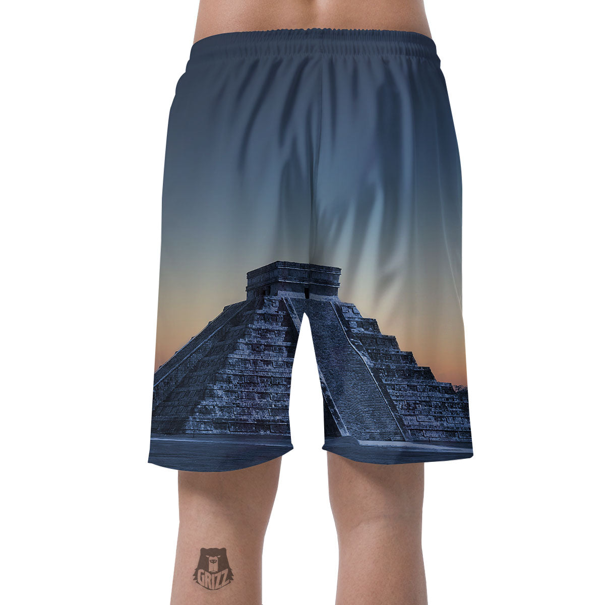 Pyramid Mayan Print Men's Shorts-grizzshop