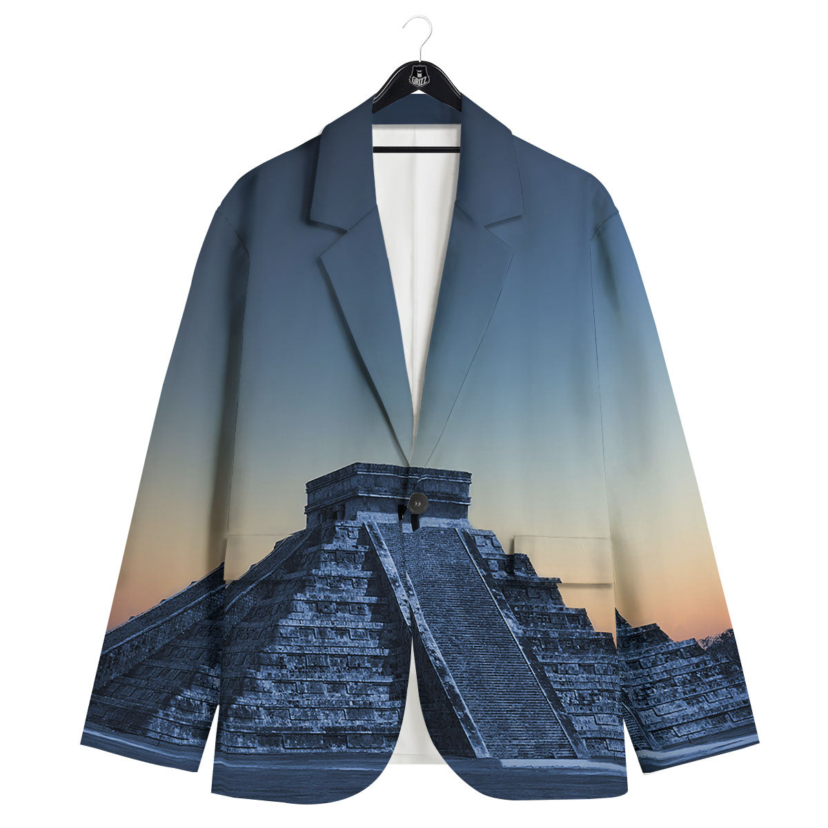 Pyramid Mayan Print Men's Sport Coat-grizzshop