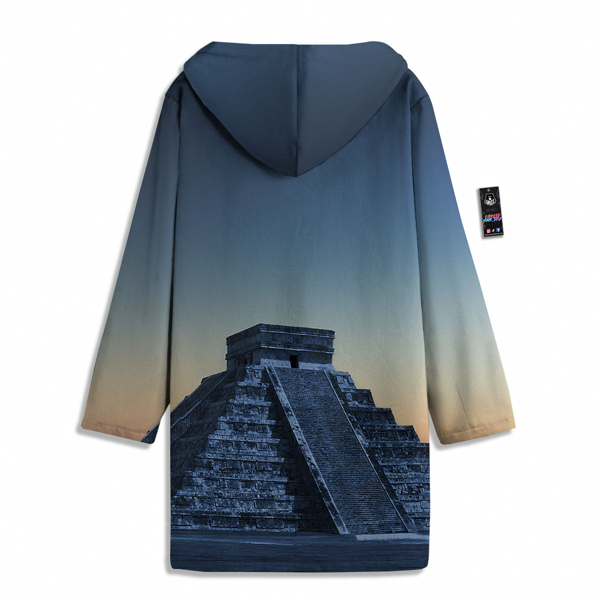 Pyramid Mayan Print Men's Windbreaker Jacket-grizzshop