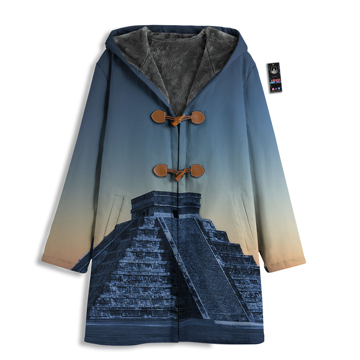 Pyramid Mayan Print Men's Windbreaker Jacket-grizzshop