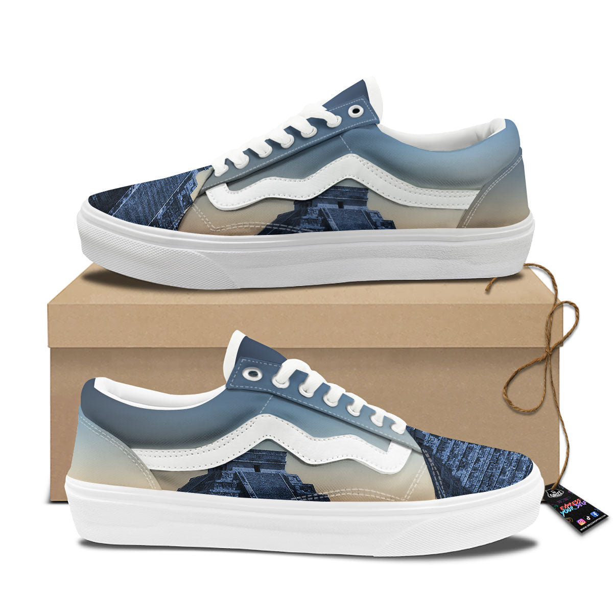 Pyramid Mayan Print Skate Shoes-grizzshop