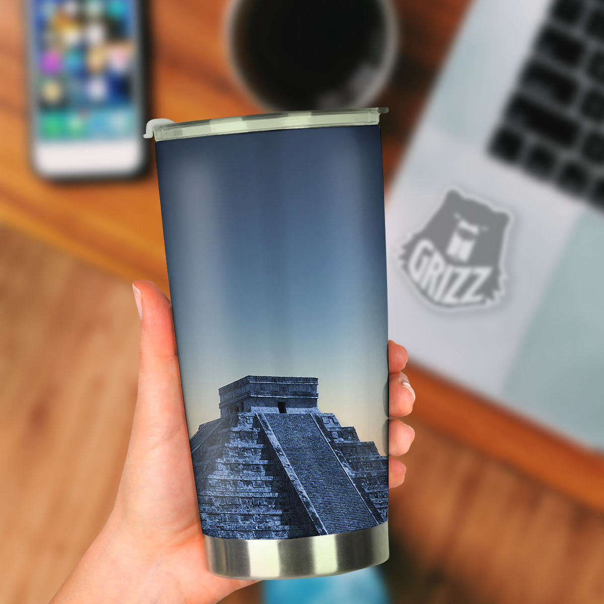 Pyramid Mayan Print Tumbler-grizzshop