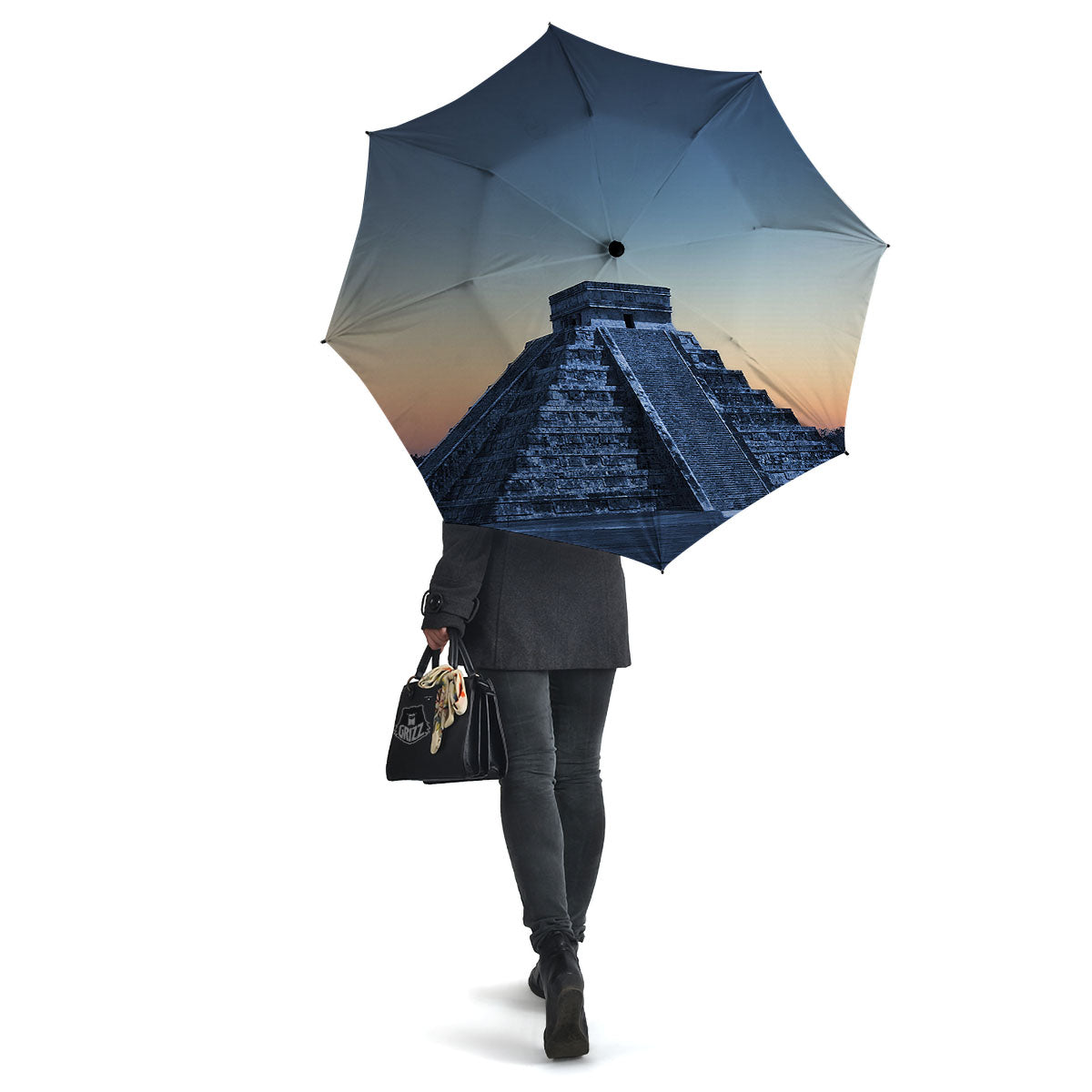 Pyramid Mayan Print Umbrella-grizzshop