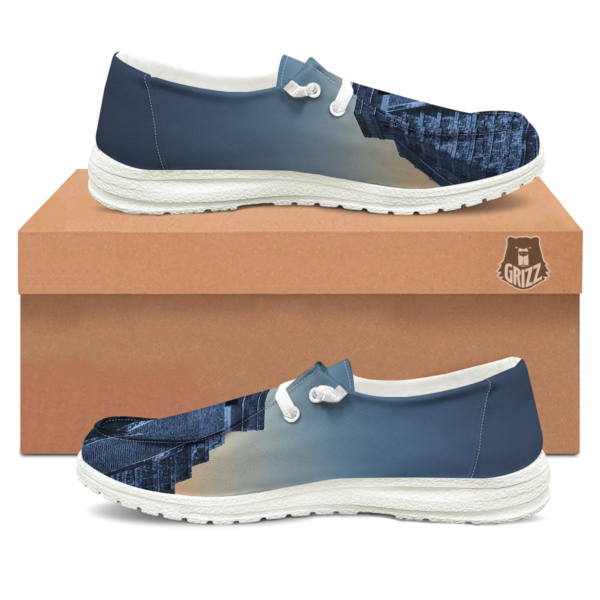 Pyramid Mayan Print White Loafers-grizzshop