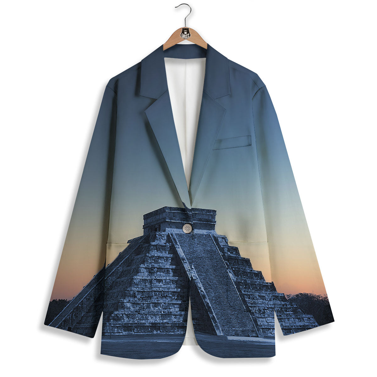 Pyramid Mayan Print Women's Blazer-grizzshop