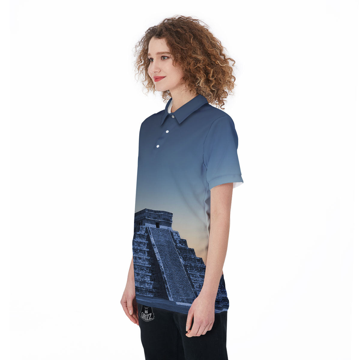 Pyramid Mayan Print Women's Golf Shirts-grizzshop