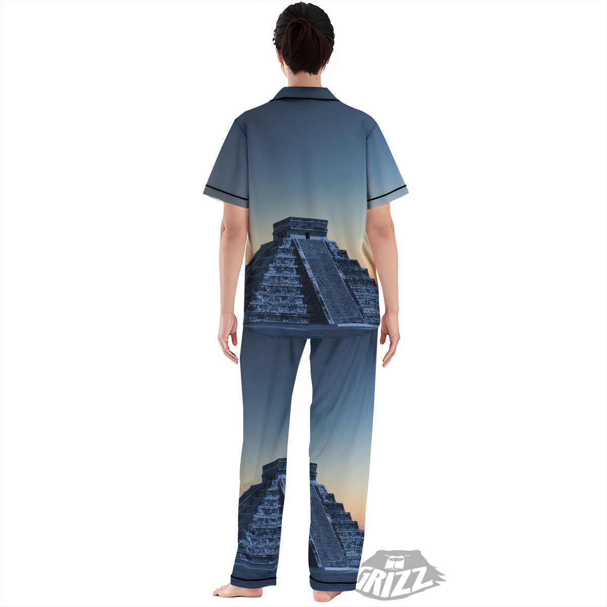 Pyramid Mayan Print Women's Pajamas Set-grizzshop