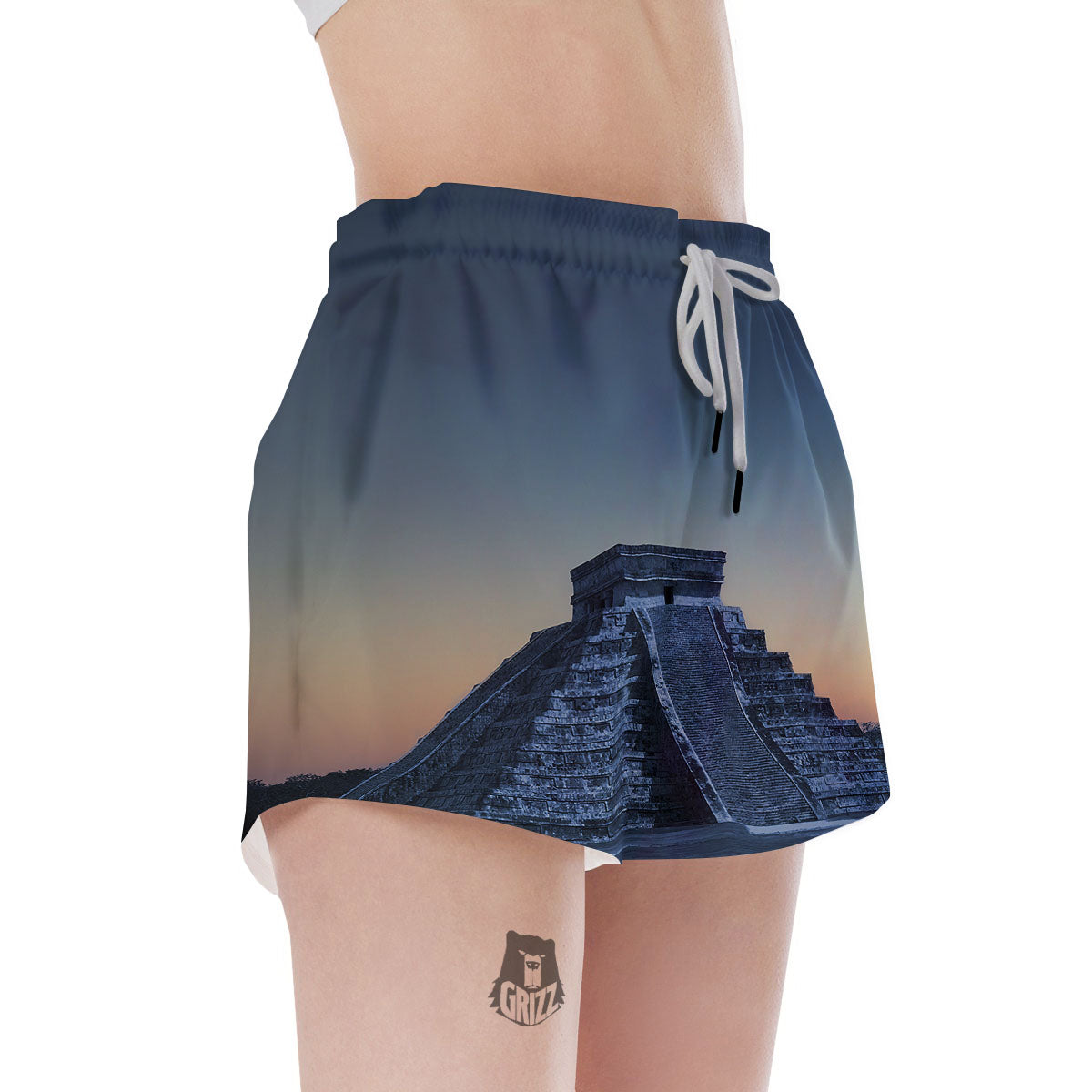 Pyramid Mayan Print Women's Shorts-grizzshop
