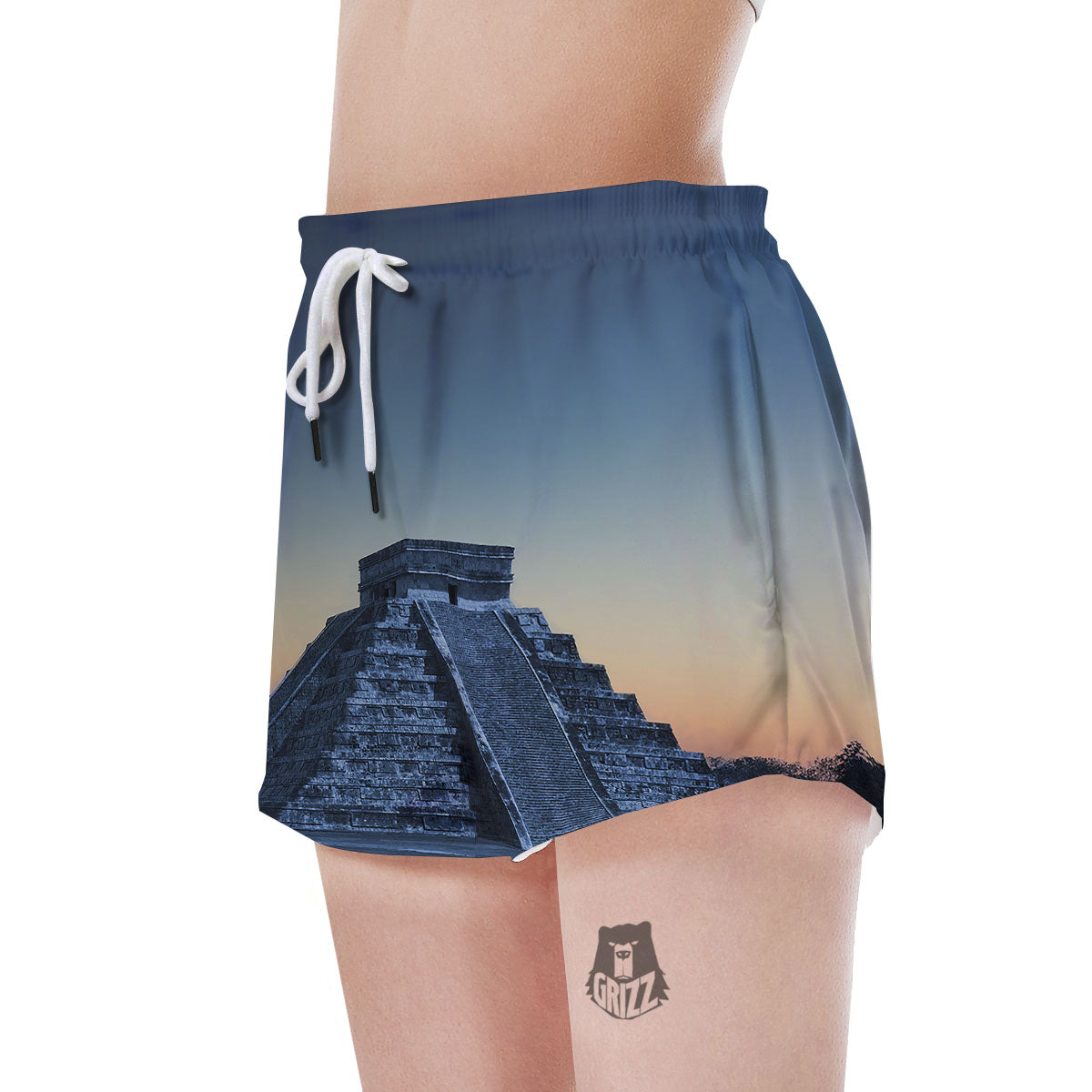 Pyramid Mayan Print Women's Shorts-grizzshop