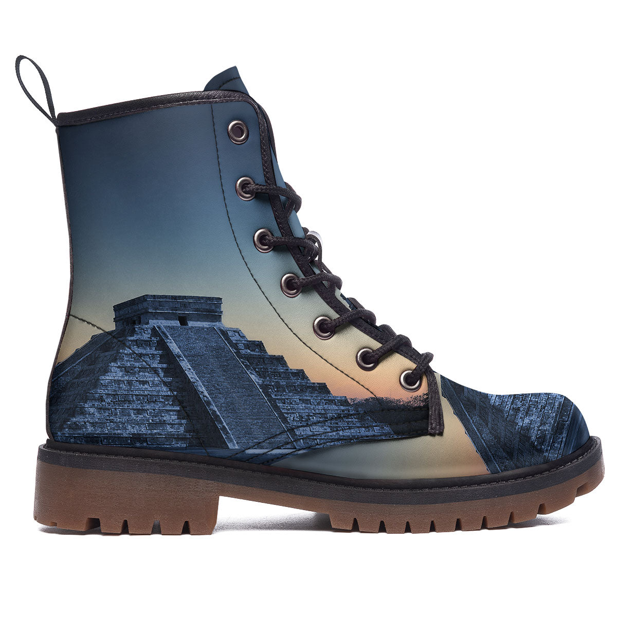 Pyramid Mayan Print Work Boots-grizzshop
