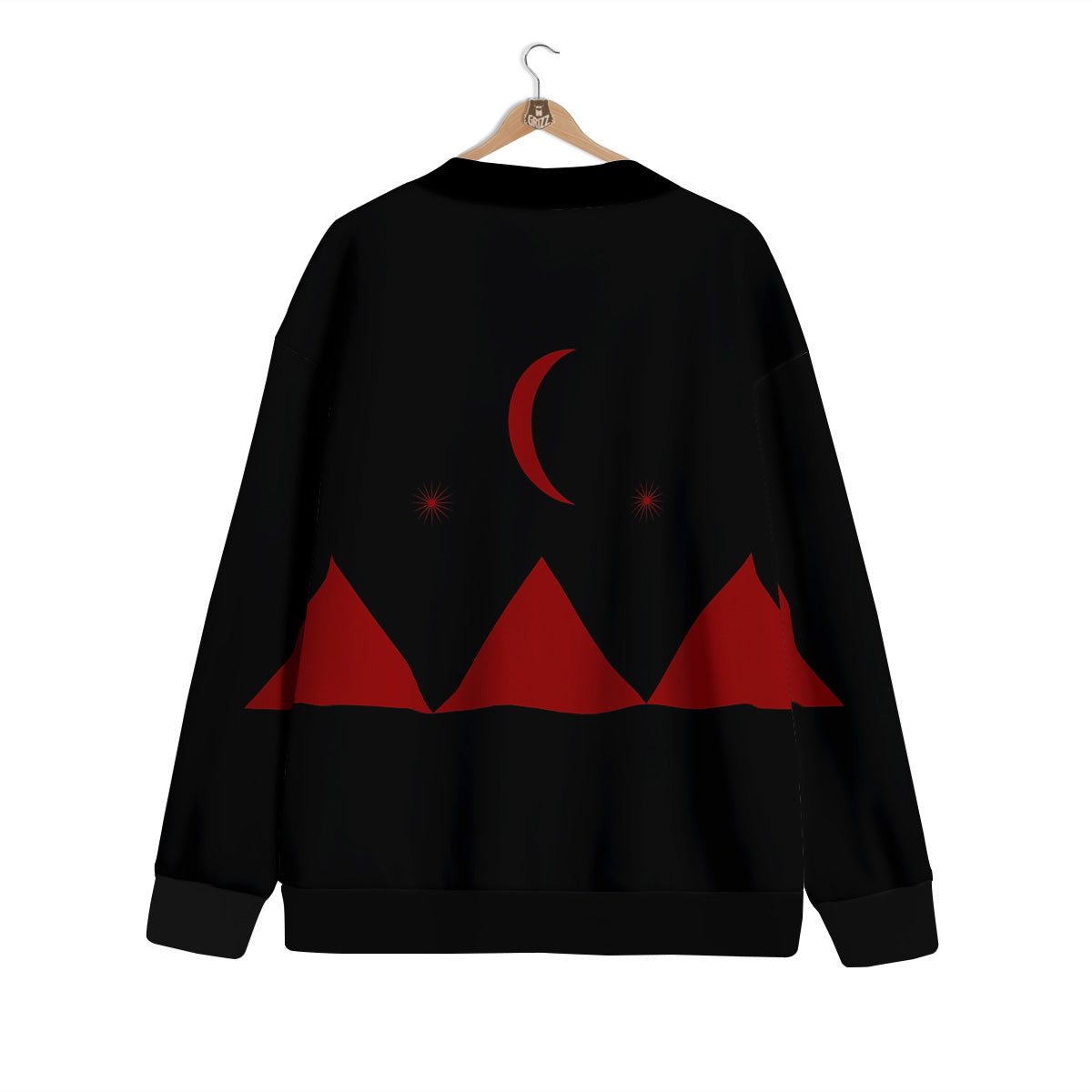 Pyramid Red Moon Print Cardigan-grizzshop
