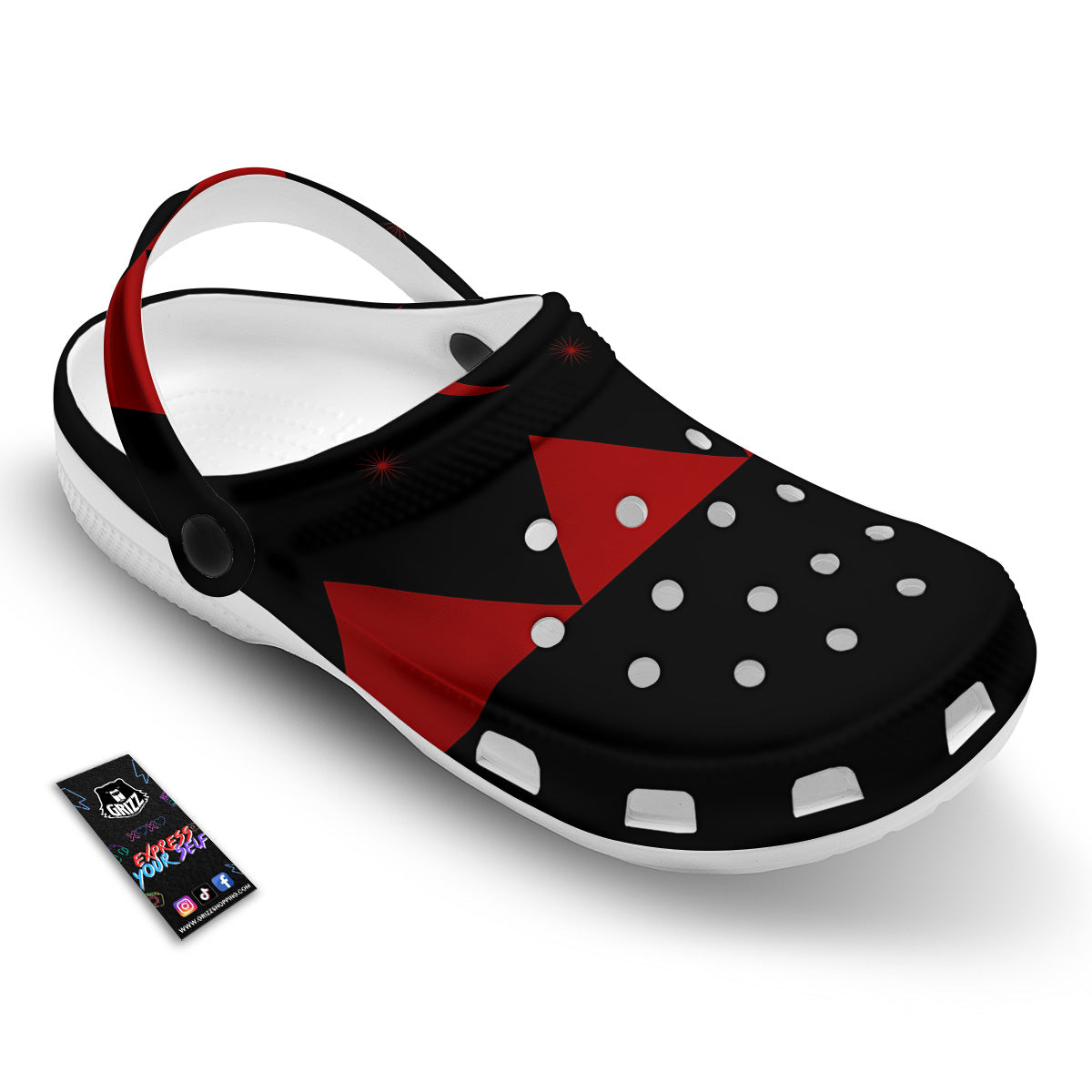 Pyramid Red Moon Print Clog-grizzshop