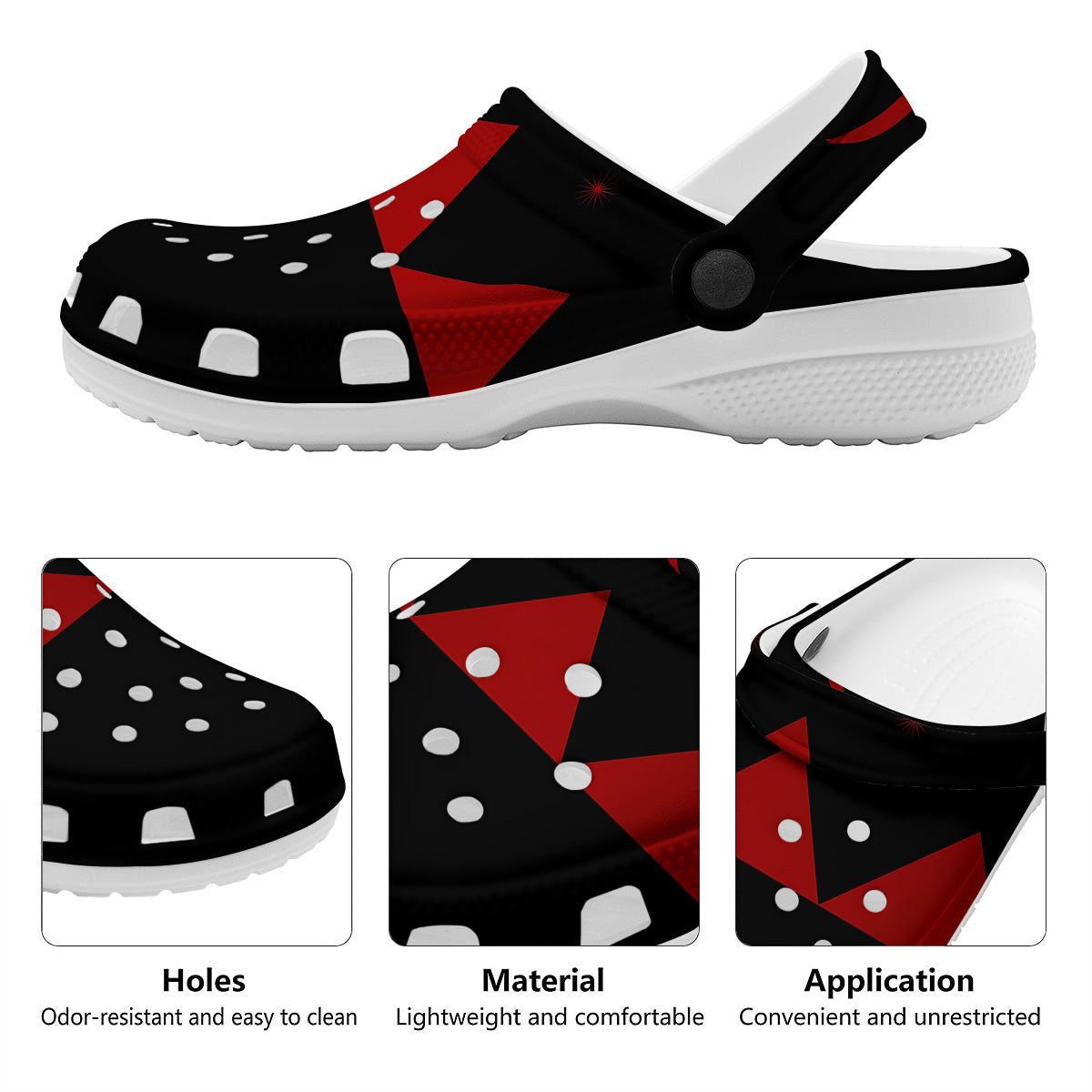 Pyramid Red Moon Print Clog-grizzshop
