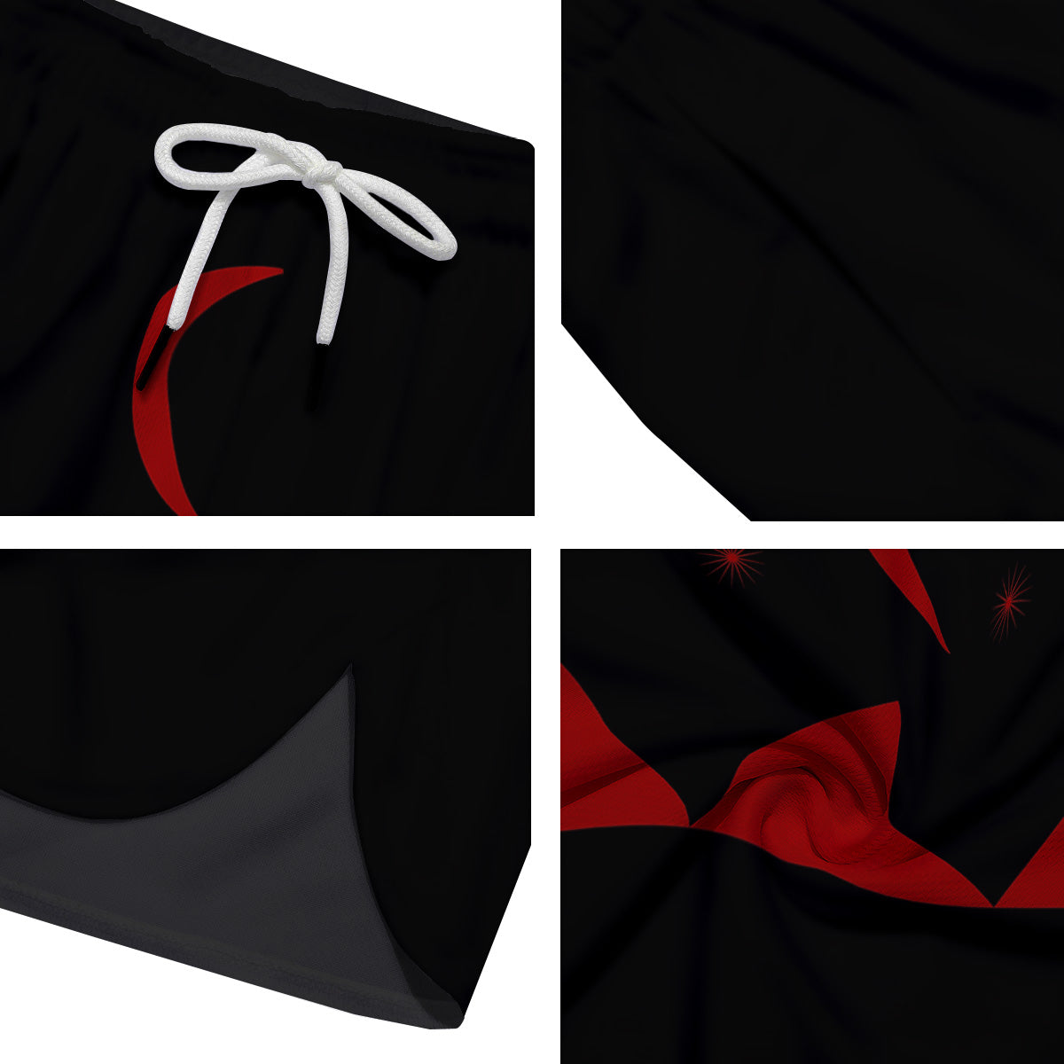 Pyramid Red Moon Print Men's Running Shorts-grizzshop