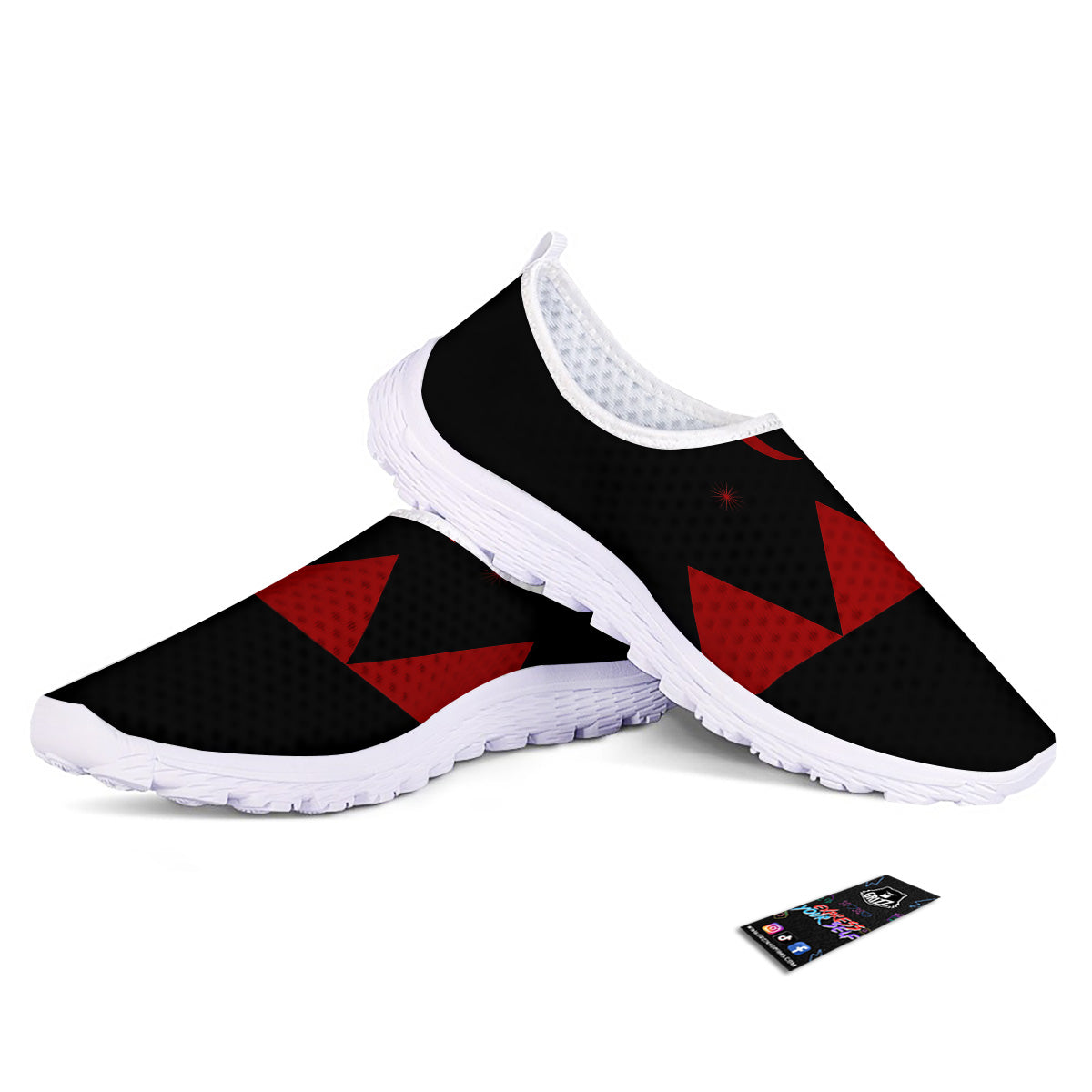 Pyramid Red Moon Print Nurse Shoes-grizzshop