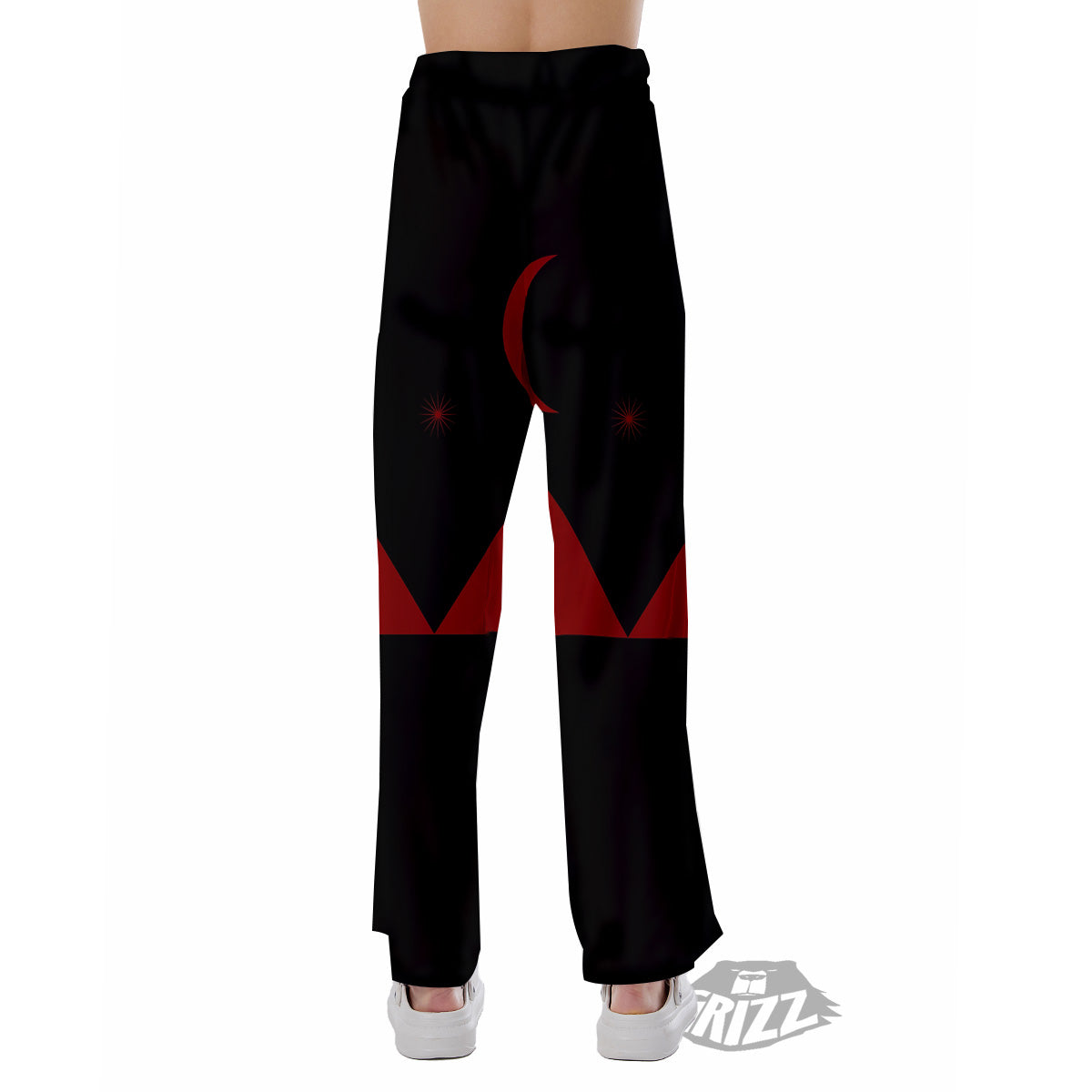 Pyramid Red Moon Print Pajama Pants-grizzshop