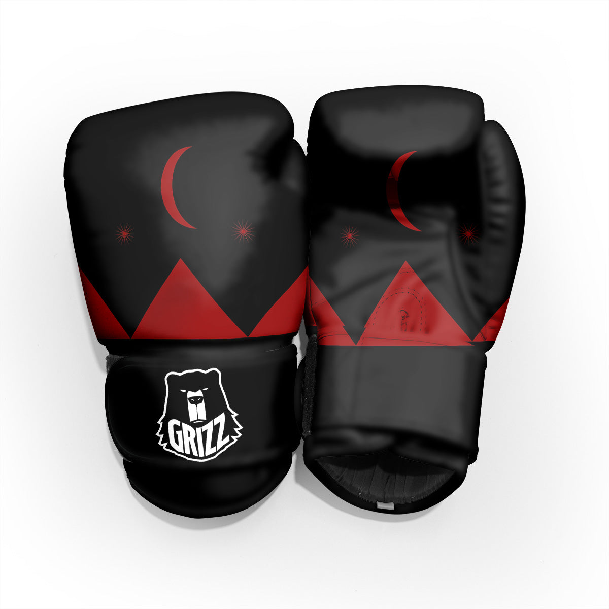 Pyramid Red Moon Print Pro Boxing Glove
