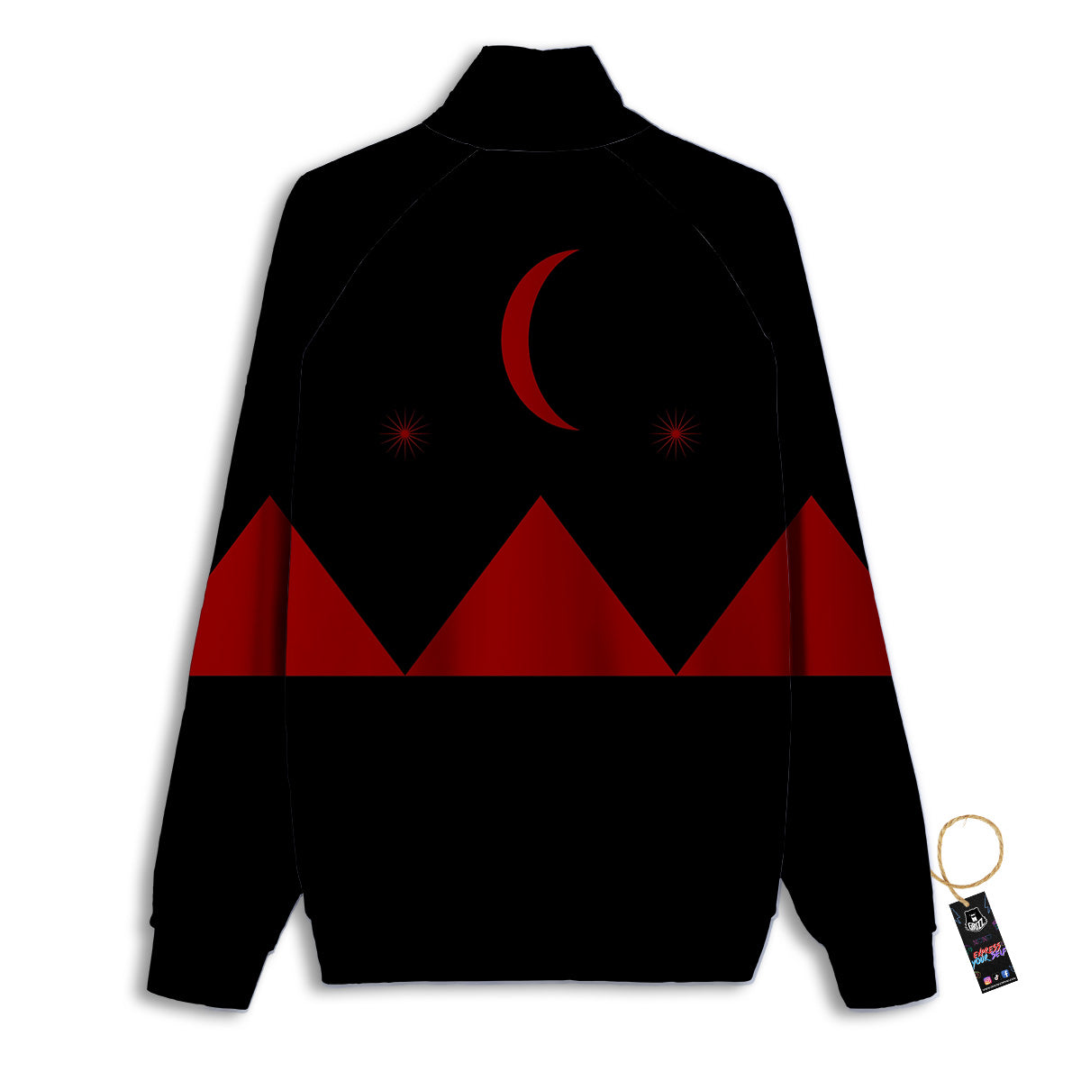 Pyramid Red Moon Print Track Jacket-grizzshop