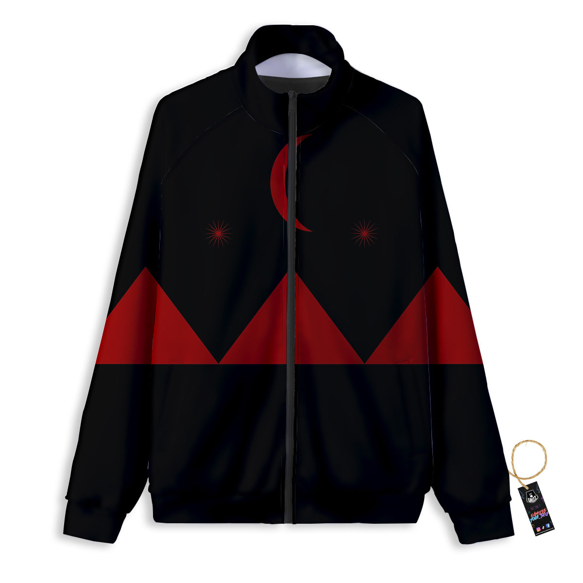 Pyramid Red Moon Print Track Jacket-grizzshop