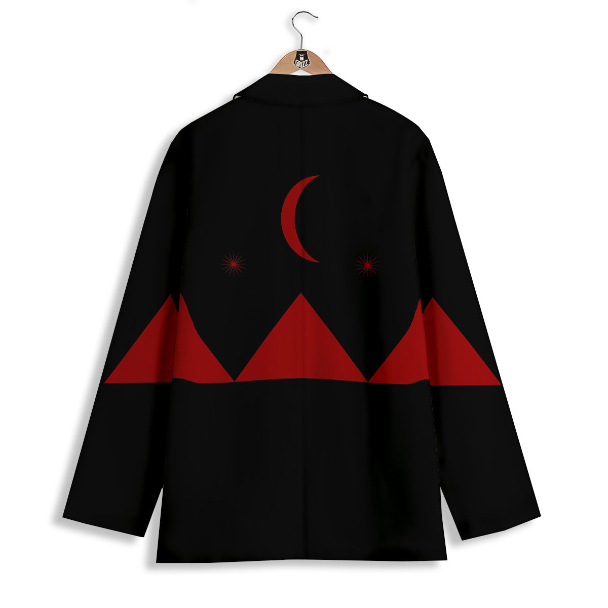 Pyramid Red Moon Print Women's Blazer-grizzshop