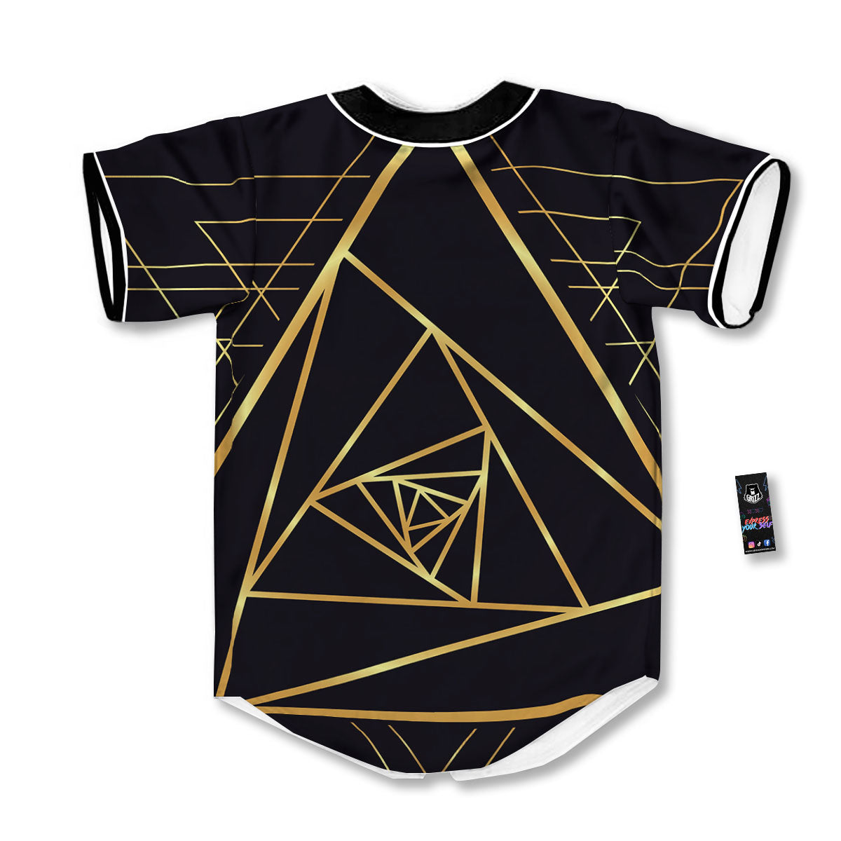 Pyramid Rose Print Baseball Jersey-grizzshop