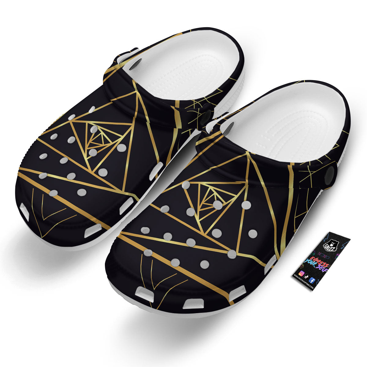 Pyramid Rose Print Clog-grizzshop