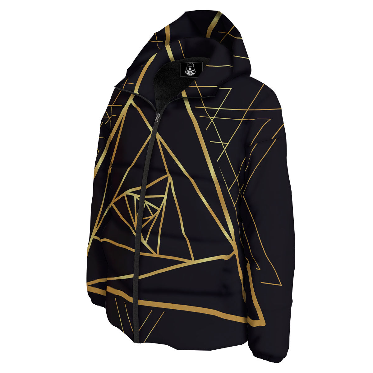 Pyramid Rose Print Down Jacket-grizzshop