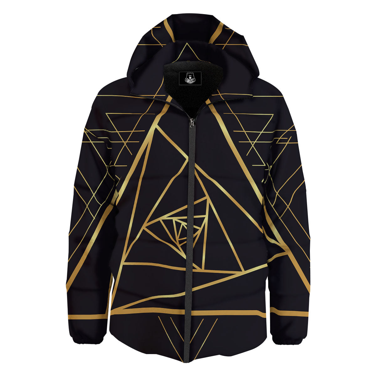 Pyramid Rose Print Down Jacket-grizzshop