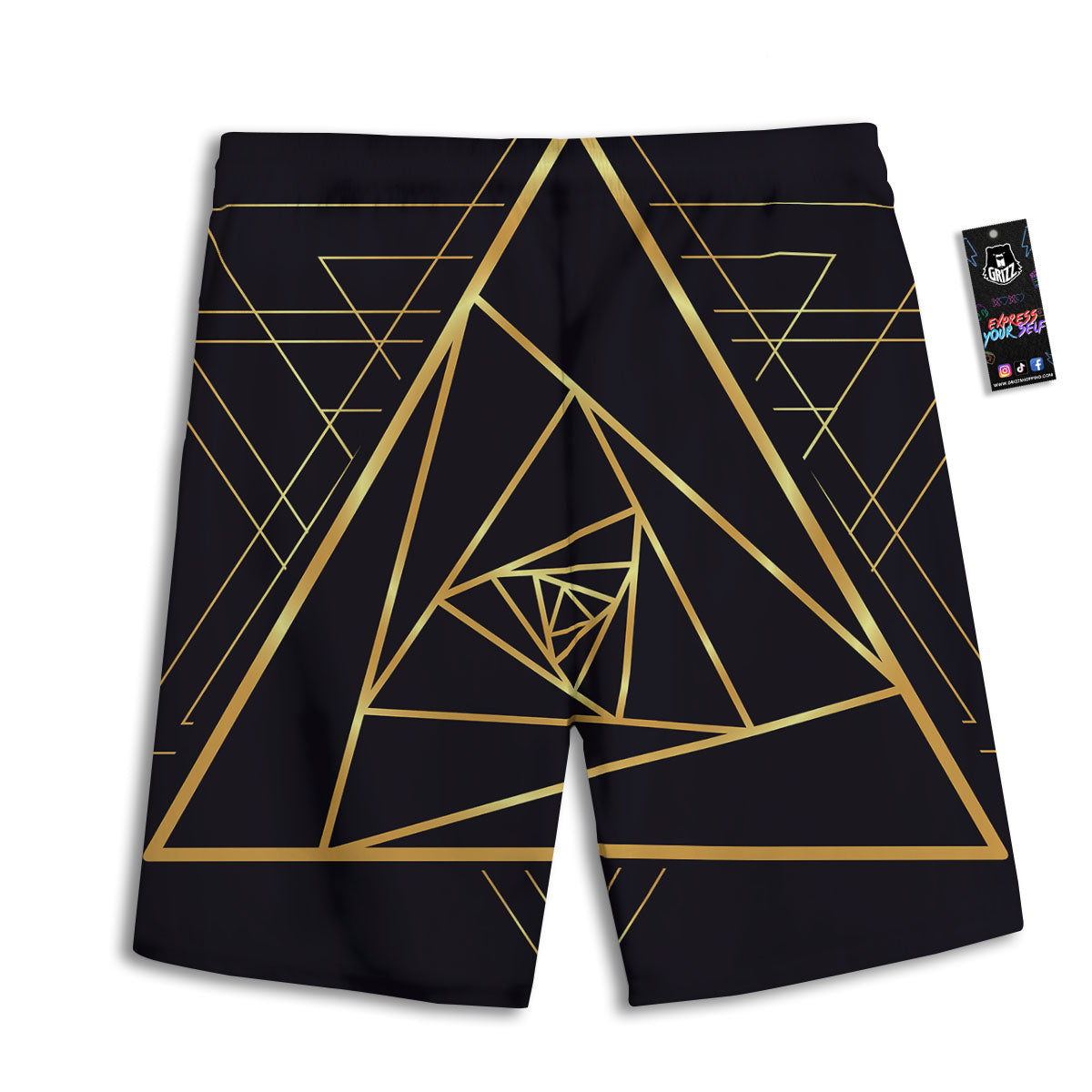 Pyramid Rose Print Men's Athletic Shorts