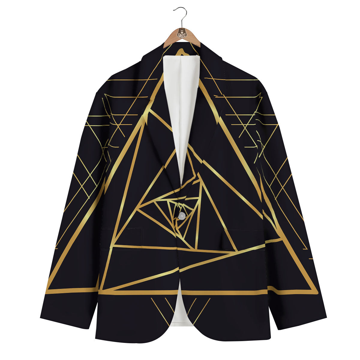 Pyramid Rose Print Men's Blazer-grizzshop