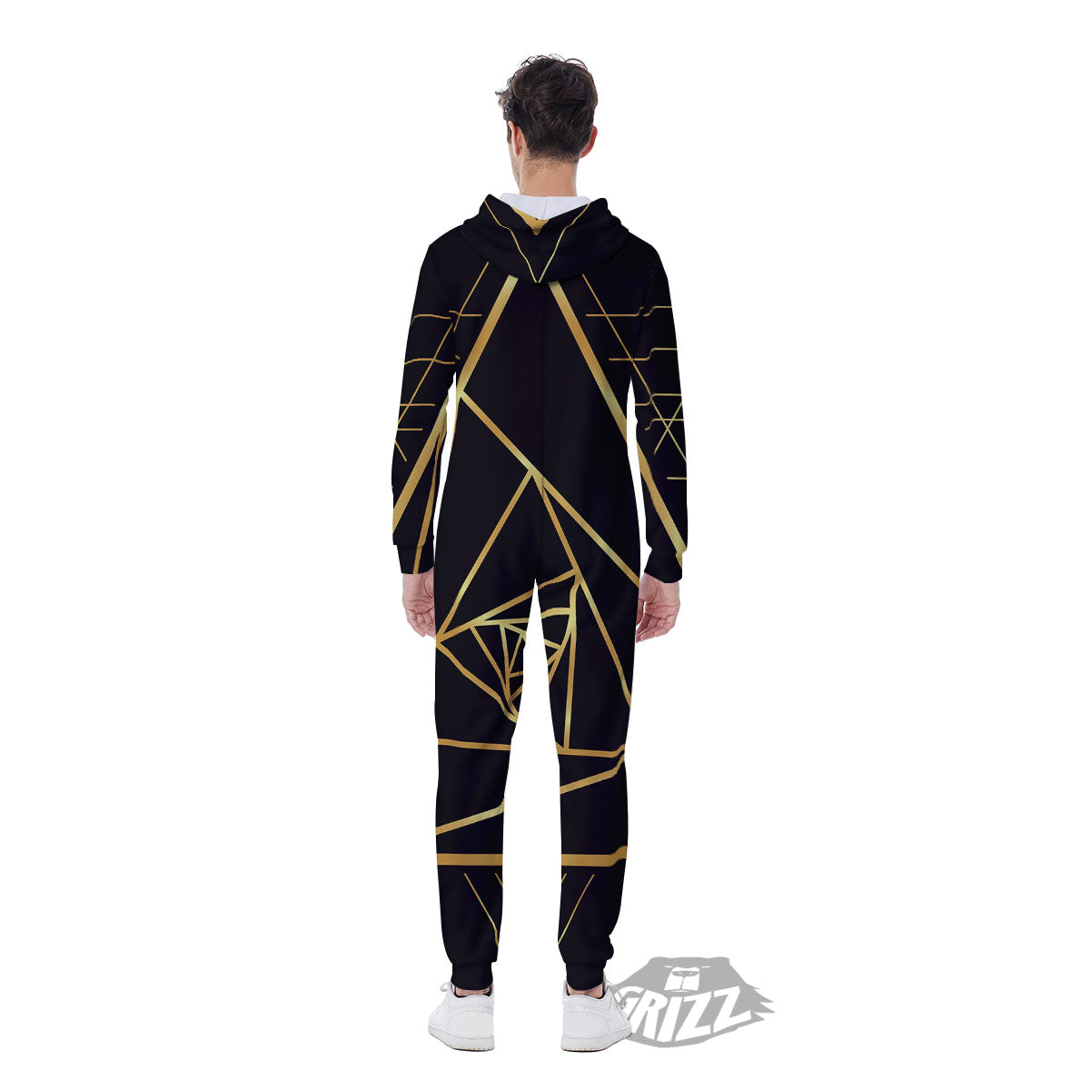 Pyramid Rose Print Men's Jumpsuit-grizzshop