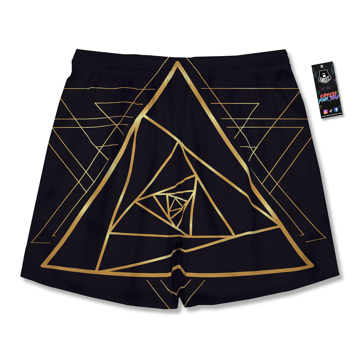 Pyramid Rose Print Men's Running Shorts-grizzshop