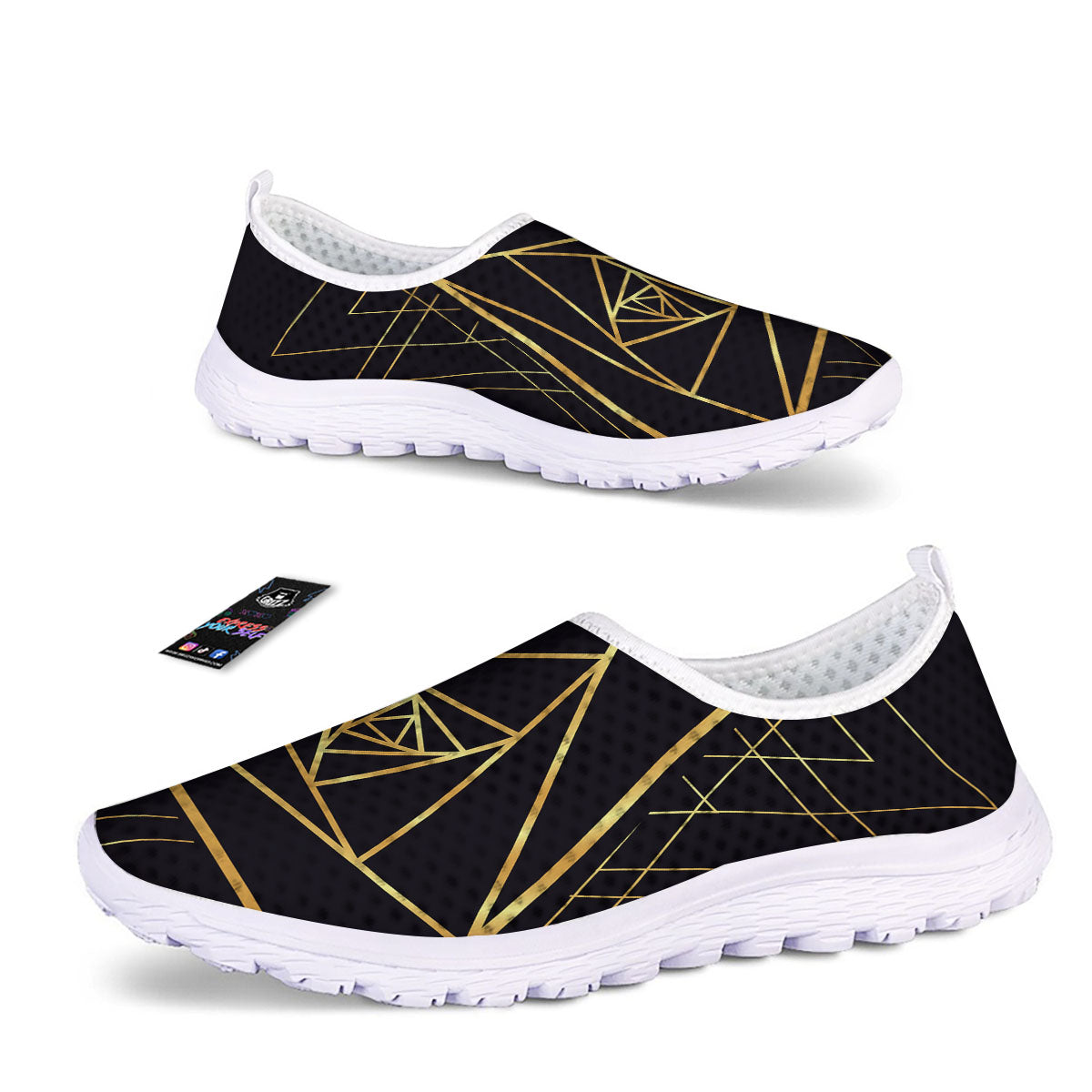 Pyramid Rose Print Nurse Shoes-grizzshop