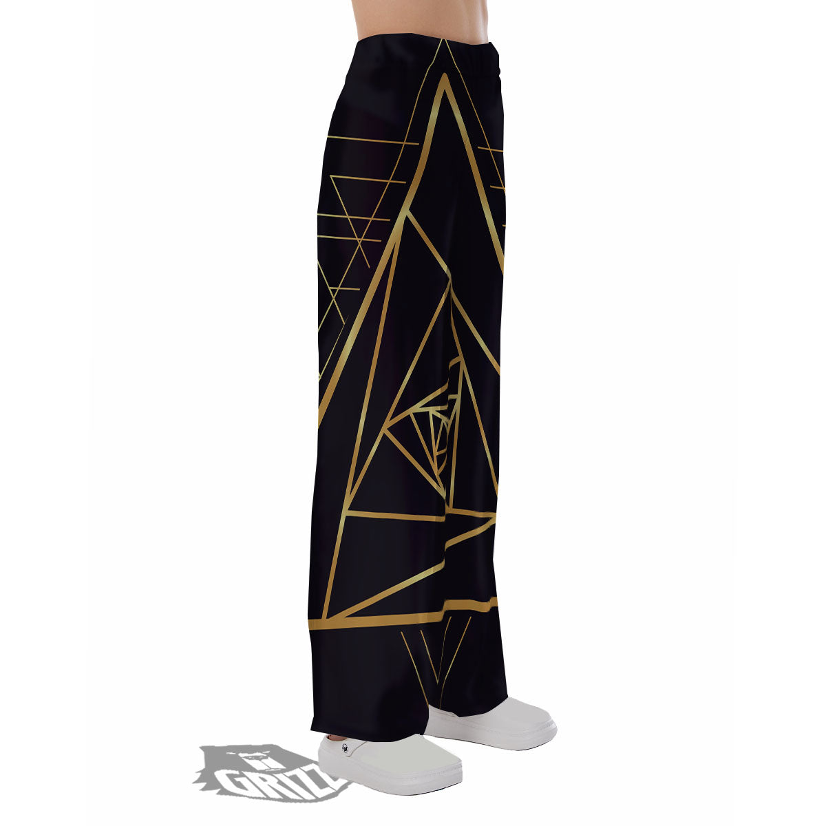 Pyramid Rose Print Pajama Pants-grizzshop