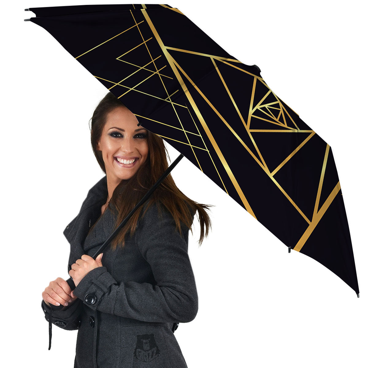 Pyramid Rose Print Umbrella-grizzshop