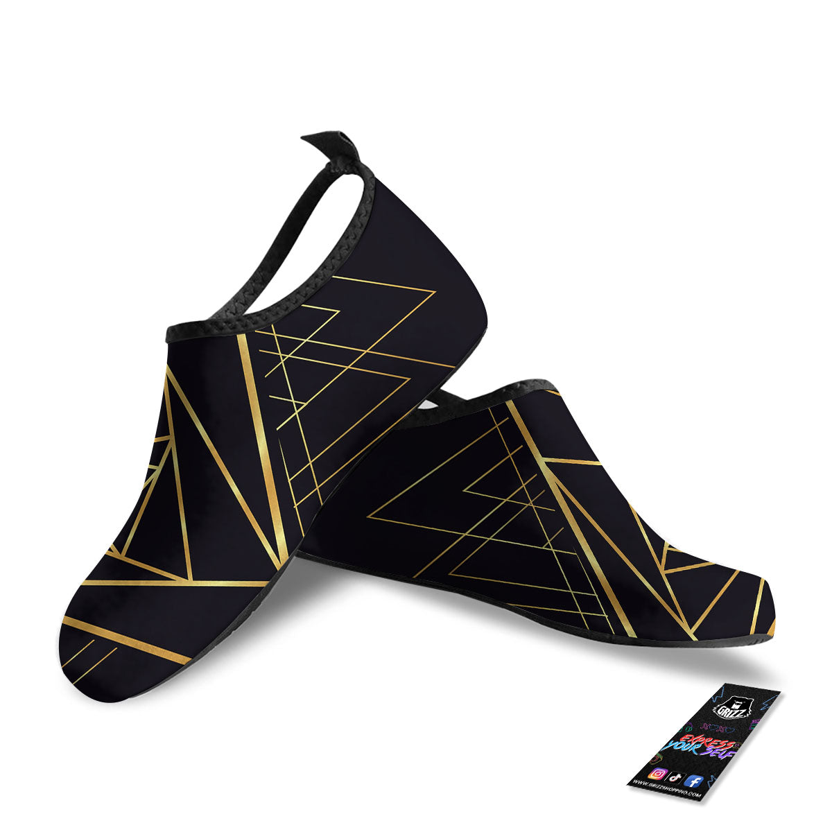 Pyramid Rose Print Water Shoes-grizzshop
