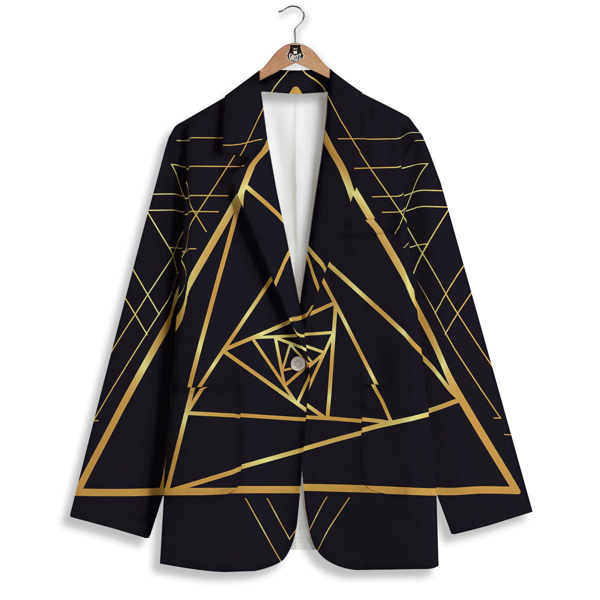 Pyramid Rose Print Women's Blazer-grizzshop