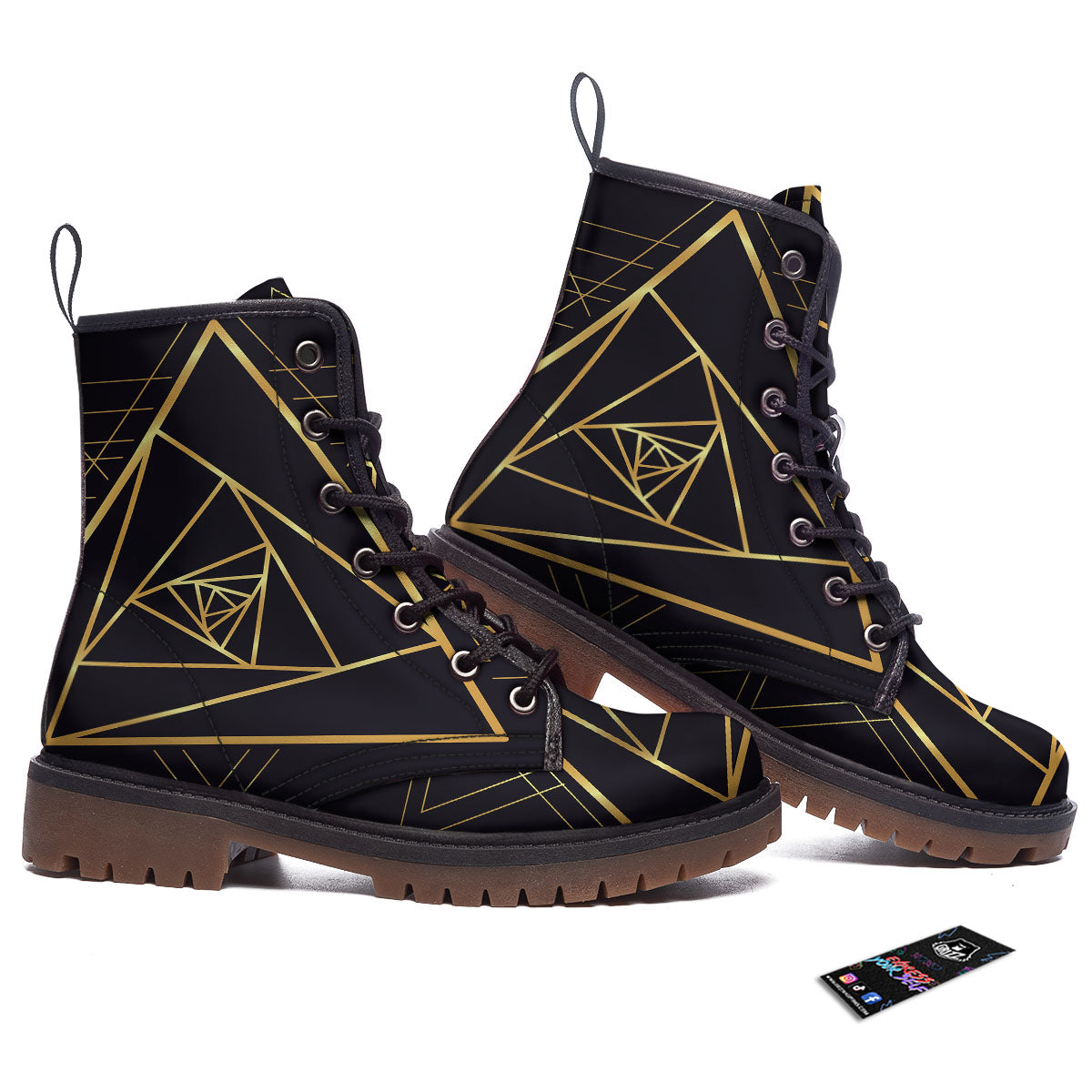 Pyramid Rose Print Work Boots-grizzshop