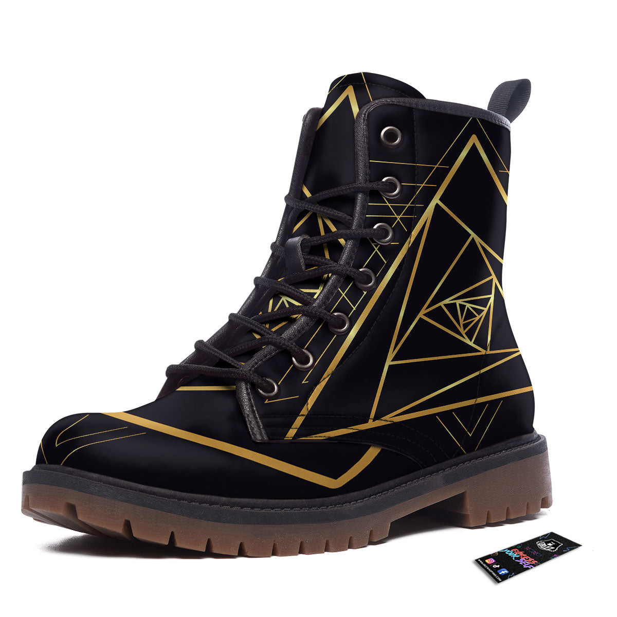 Pyramid Rose Print Work Boots-grizzshop